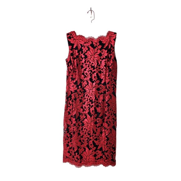 Tadashi Shoji Red Sequin Party Dress Sleeveless Sheath Dress - Picture 1 of 6